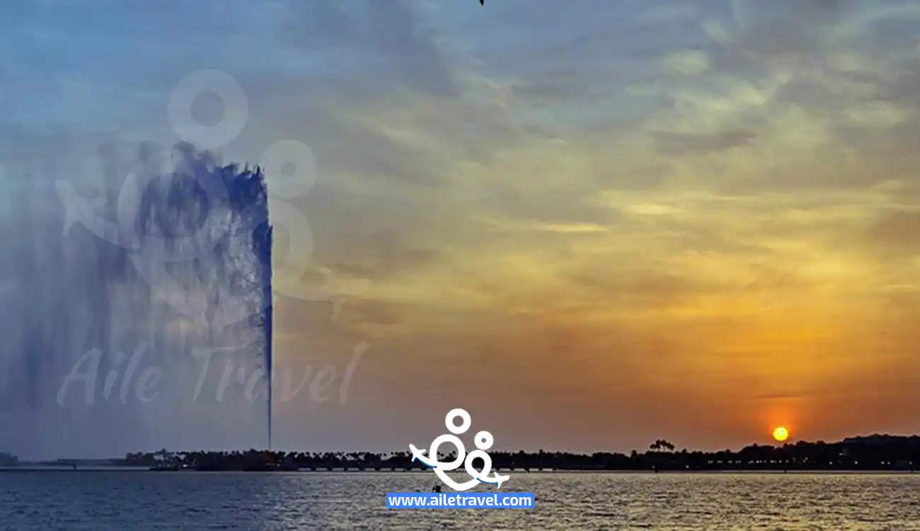 كورنيش جدة مع نافورة الملك فهد