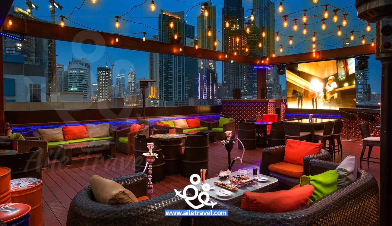تراس فندق ام سنترال وسط المدينة دبي